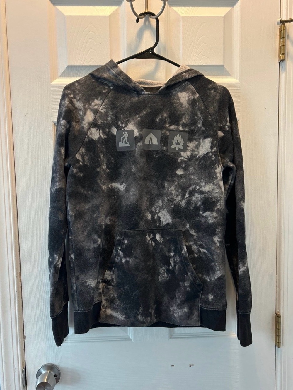 Tie-Dye Black & Gray Hoodie Sweatshirt - Casual Men’s Pullover